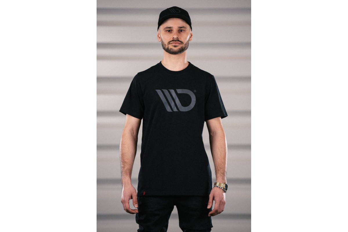 Black T-shirt with gray logo