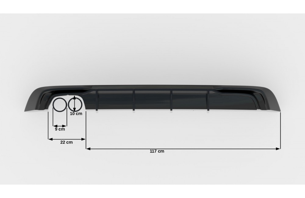Rear Valance Audi A3 Sportback 8V Facelift (Version with double exhaust tip)