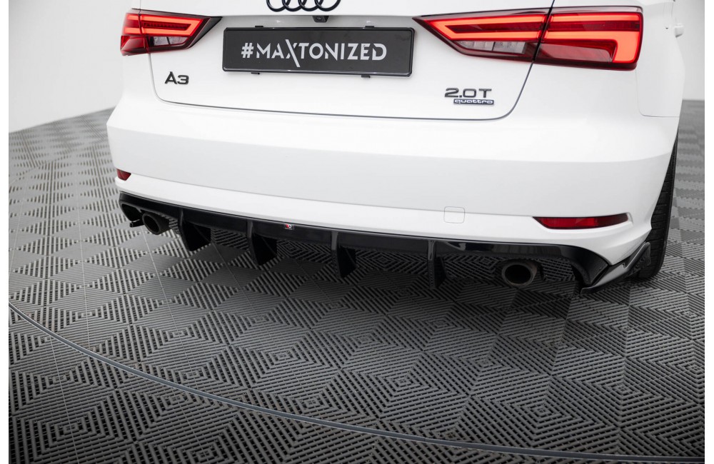 Rear Valance Audi A3 Sedan 8V Facelift  (Version with single exhaust tips on both sides) - Version with single exhaust tips on both sides