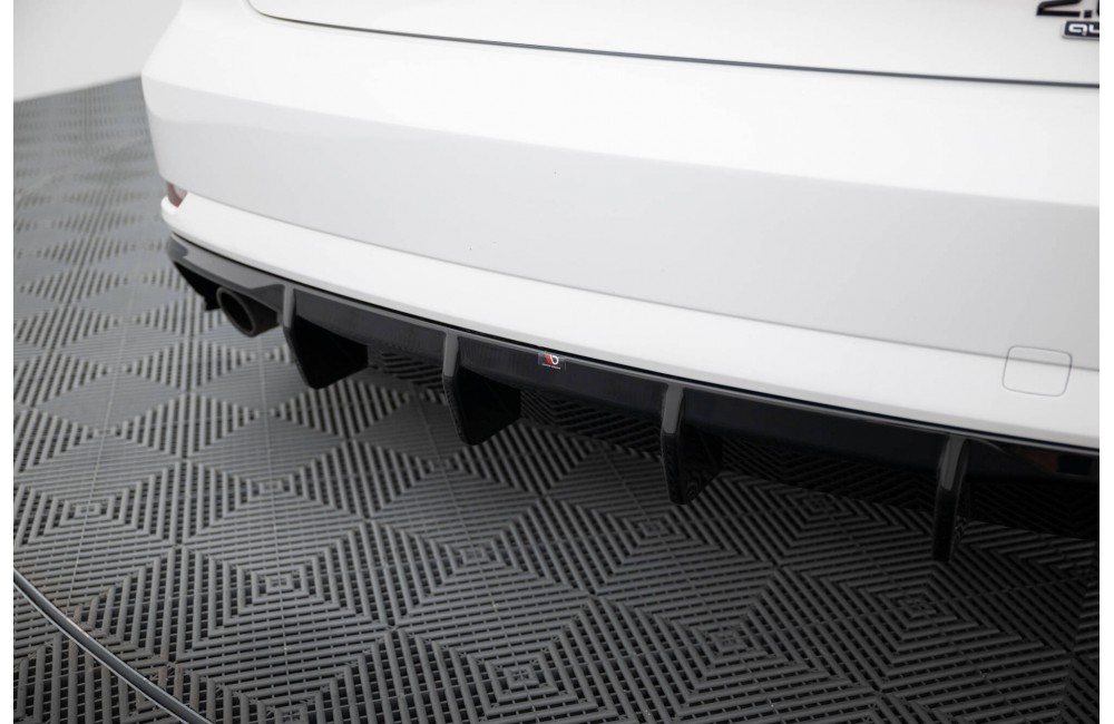 Rear Valance Audi A3 Sedan 8V Facelift  (Version with single exhaust tips on both sides) - Version with single exhaust tips on both sides