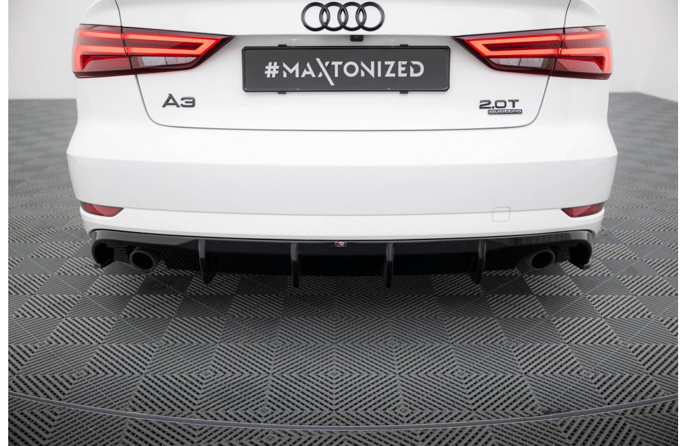 Rear Valance Audi A3 Sedan 8V Facelift  (Version with single exhaust tips on both sides) - Version with single exhaust tips on both sides