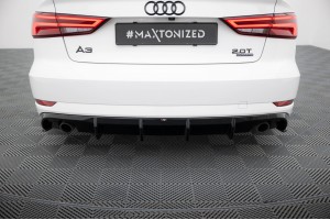 Rear Valance Audi A3 Sedan 8V Facelift  (Version with single exhaust tips on both sides) - Version with single exhaust tips on both sides