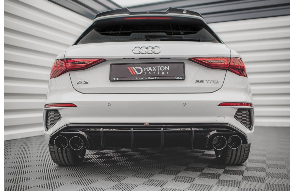 Rear Valance + Exhaust Ends Imitation Audi A3 S-Line Sportback 8Y