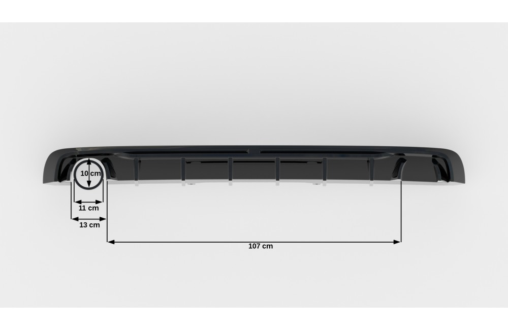 Rear Valance Audi A4 S-line B9 (Version with single exhaust tips on one side) - Version with single exhaust tips on one side