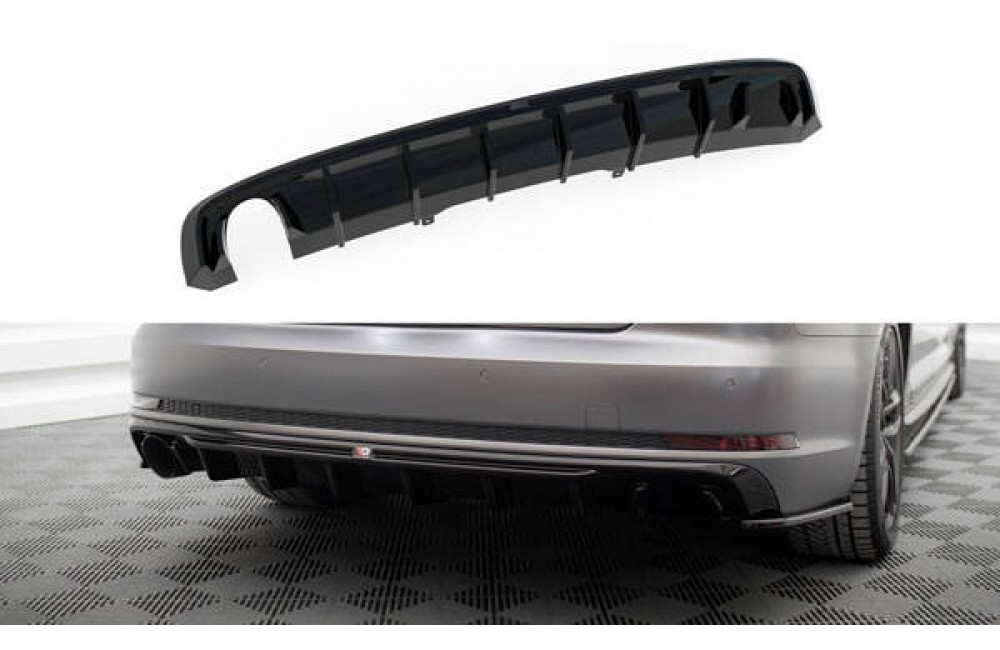 Rear Valance Audi A4 S-line B9 (Version with single exhaust tips on one side) - Version with single exhaust tips on one side