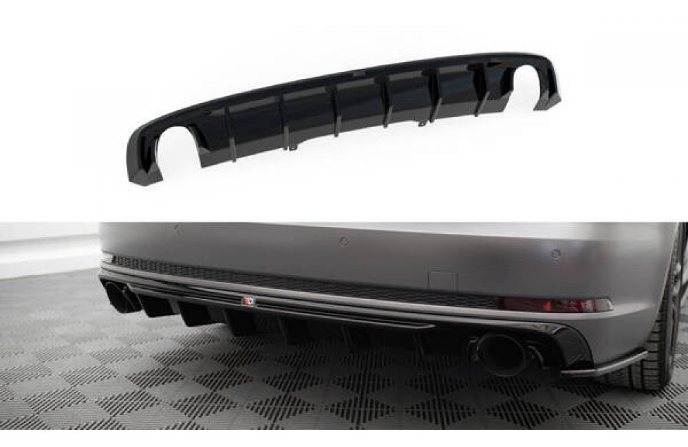 Rear Valance Audi A4 S-line B9 (Version with single exhaust tips on both sides) - Version with single exhaust tips on both sides