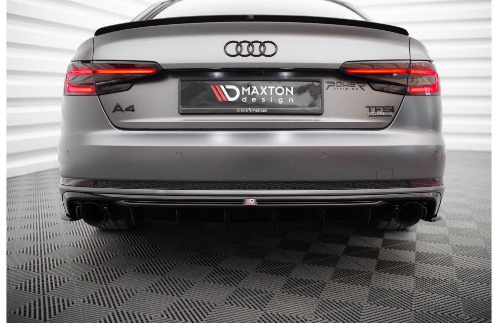 Rear Valance Audi A4 S-line B9 (Version with single exhaust tips on both sides) - Version with single exhaust tips on both sides