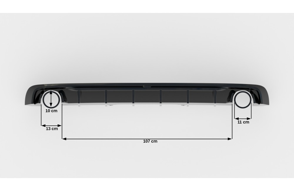 Rear Valance Audi A4 S-line B9 (Version with single exhaust tips on both sides) - Version with single exhaust tips on both sides