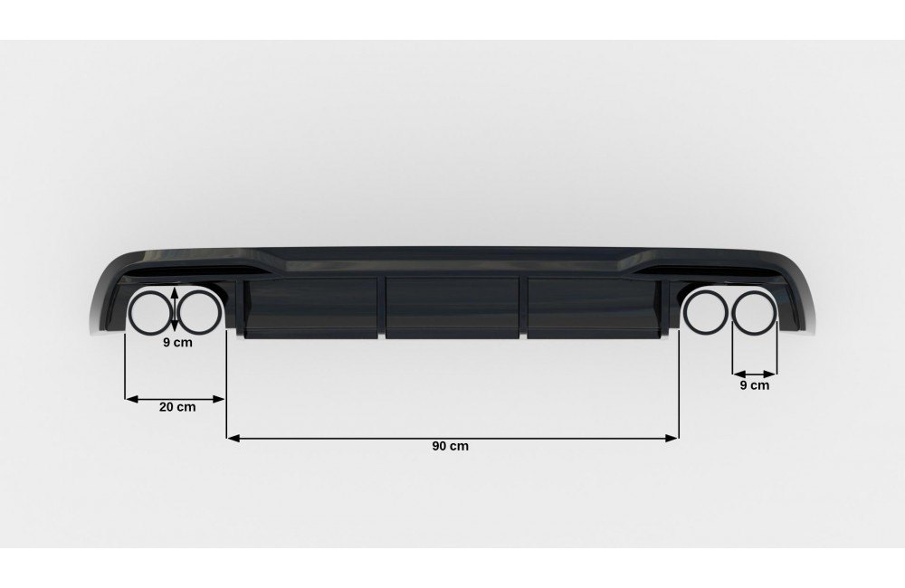 Rear Valance Audi A5 8T Facelift (Version with dual exhausts on both sides)