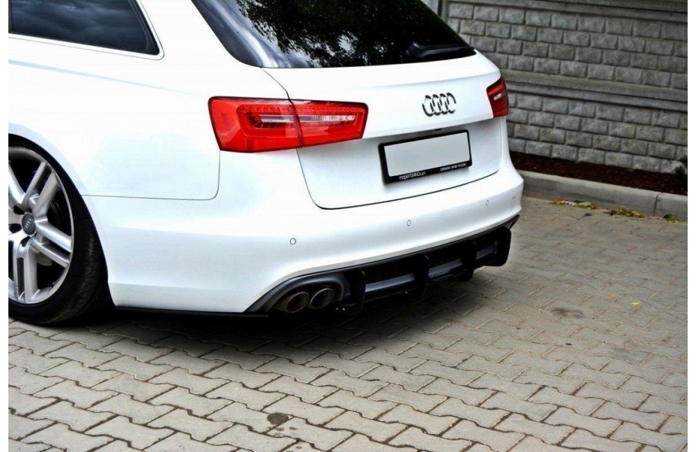 Rear Diffuser & Rear Side Splitters Audi A6 S-Line C7 (exhaust 1x2)