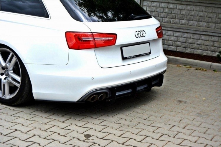 Πίσω Diffuser & Πίσω Side Splitters Audi A6 S-Line C7 (exhaust 1x2)
