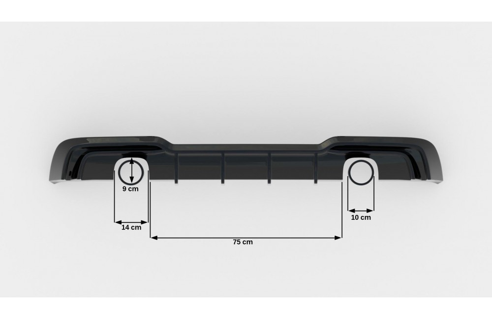 Rear Valance Audi A3 S-Line Sportback 8V Facelift (Version with single exhausts on both sides)
