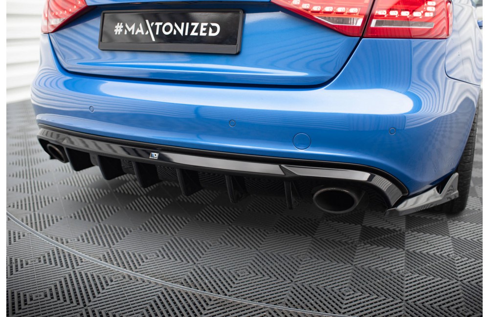 Rear Valance Audi A4 S-Line Sedan / Avant B8 (Version with single exhaust tips on both sides) - Version with single exhaust tips on both sides