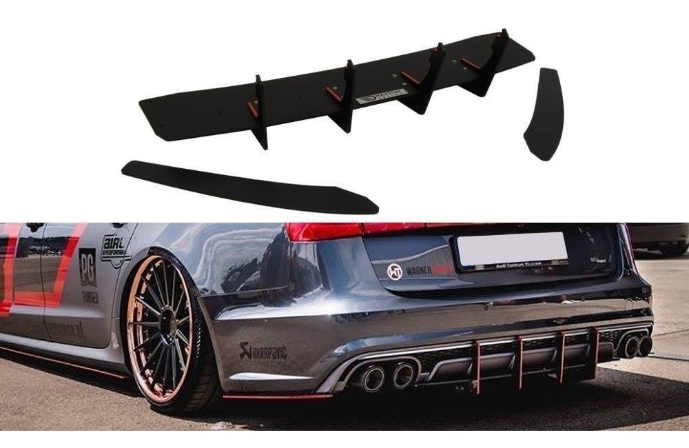 Rear Diffuser & Rear Side Splitters Audi S6 C7 FL