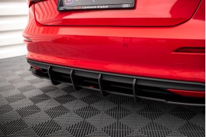 Street Pro Rear Valance + Flaps Audi A3 Sportback 8Y - Black + Gloss Flaps Street Pro Rear Valance + Flaps Audi A3 Sportback 8Y - Black + Gloss Flaps