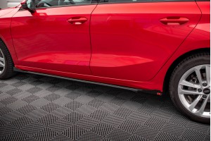 Street Pro Side Skirts Diffusers + Flaps Audi A3 8Y - Black + Gloss Flaps Street Pro Side Skirts Diffusers + Flaps Audi A3 8Y - Black + Gloss Flaps