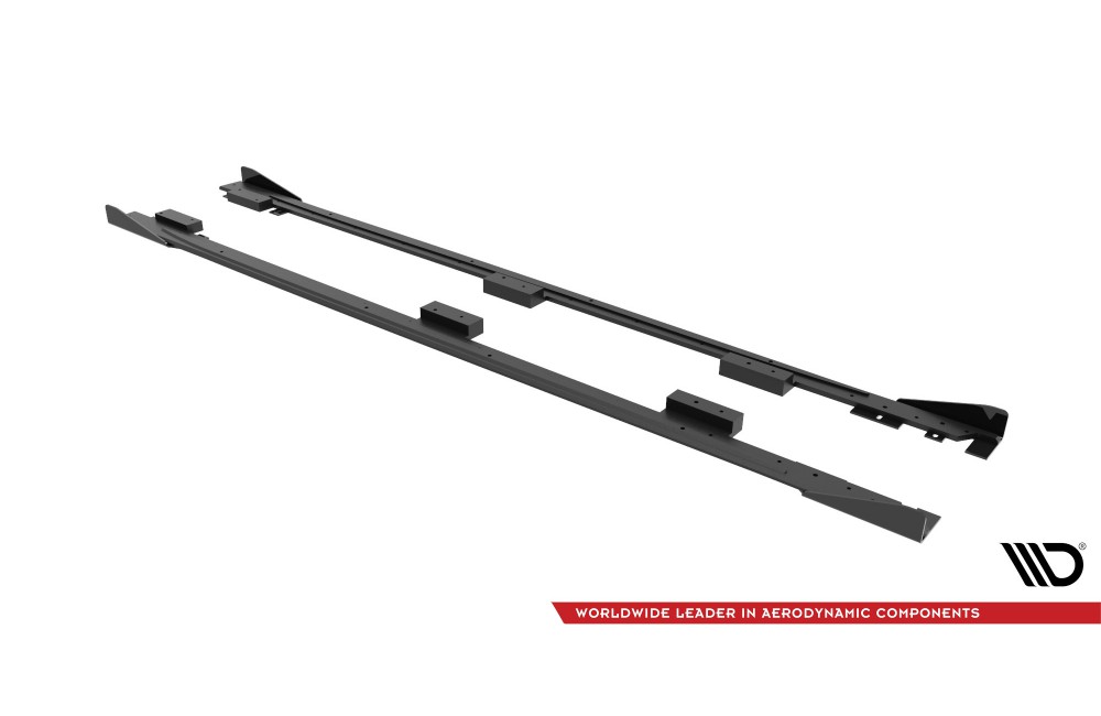 Street Pro Side Skirts Diffusers + Flaps Audi A3 8Y - Black + Gloss Flaps Street Pro Side Skirts Diffusers + Flaps Audi A3 8Y - Black + Gloss Flaps