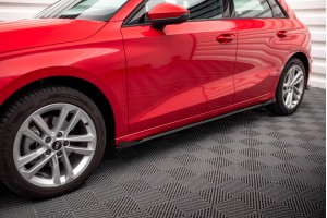 Street Pro Side Skirts Diffusers + Flaps Audi A3 8Y - Black + Gloss Flaps Street Pro Side Skirts Diffusers + Flaps Audi A3 8Y - Black + Gloss Flaps