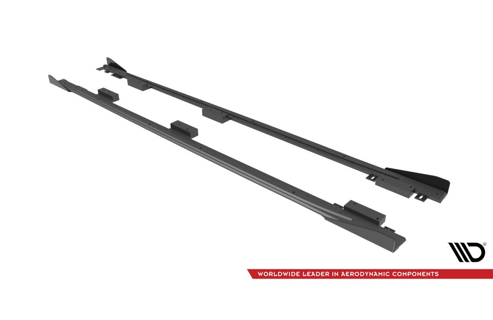 Street Pro Side Skirts Diffusers + Flaps Audi A3 8Y - Black + Gloss Flaps Street Pro Side Skirts Diffusers + Flaps Audi A3 8Y - Black + Gloss Flaps