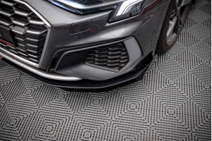 Street Pro Front Splitter + Flaps Audi S3 / A3 S-Line 8Y - Black + Gloss Flaps