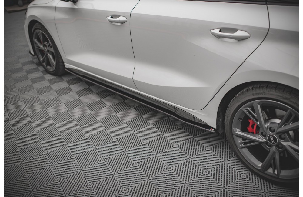 Street Pro Side Skirts Diffusers Audi S3 / A3 S-Line 8Y / 8Y Facelift - Black Street Pro Side Skirts Diffusers Audi S3 / A3 S-Line 8Y / 8Y Facelift - Black