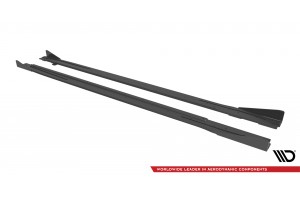 Street Pro Side Skirts Diffusers + Flaps Audi S3 / A3 S-Line 8Y / 8Y Facelift - Black + Gloss Flaps Street Pro Side Skirts Diffusers + Flaps Audi S3 / A3 S-Line 8Y / 8Y Facelift - Black + Gloss Flaps