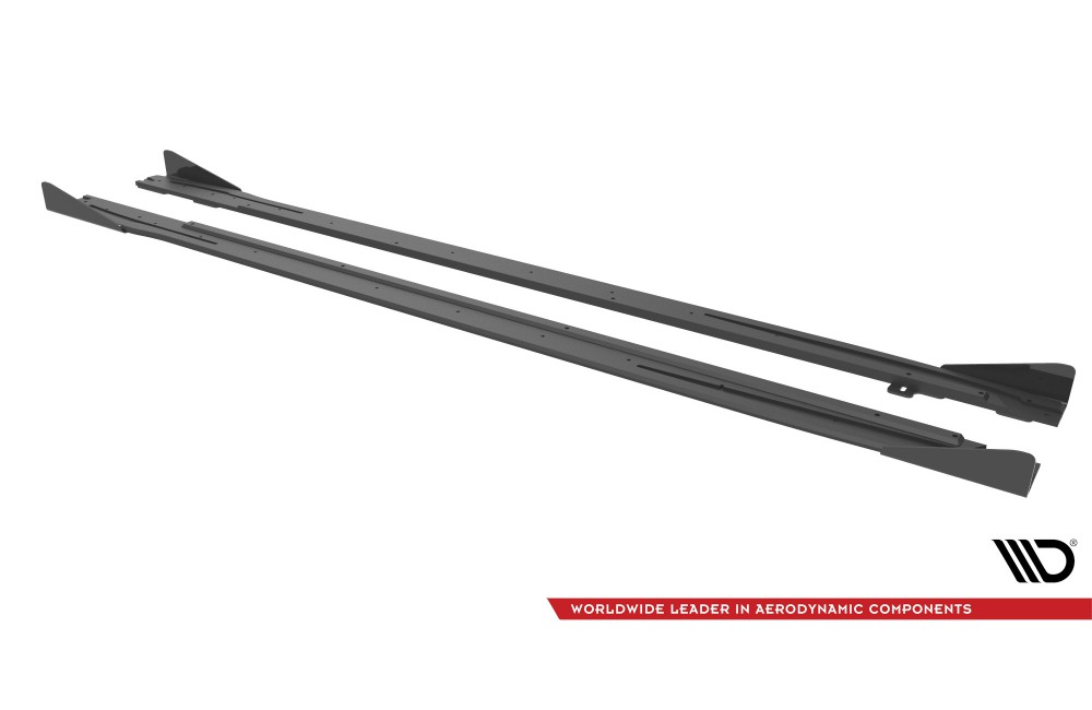 Street Pro Side Skirts Diffusers + Flaps Audi S3 / A3 S-Line 8Y / 8Y Facelift - Black + Gloss Flaps Street Pro Side Skirts Diffusers + Flaps Audi S3 / A3 S-Line 8Y / 8Y Facelift - Black + Gloss Flaps
