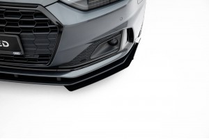 Street Pro Front Splitter + Flaps Audi A5 F5 Facelift - Black + Gloss Flaps