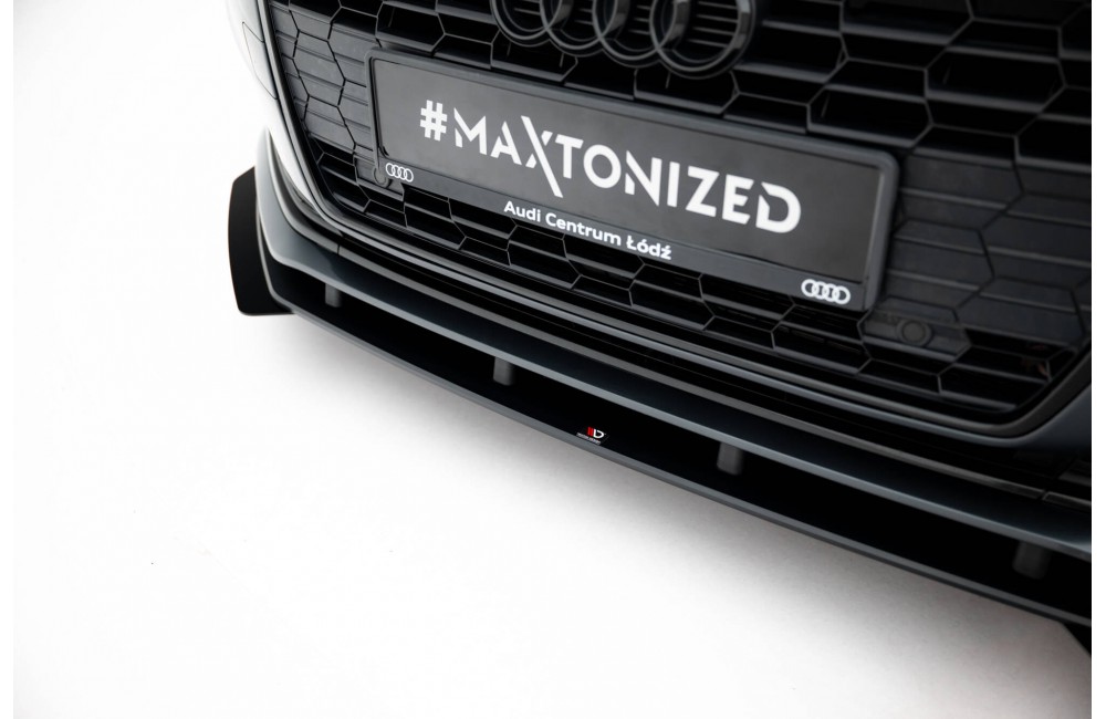 Street Pro Front Splitter + Flaps Audi A5 F5 Facelift - Black + Gloss Flaps
