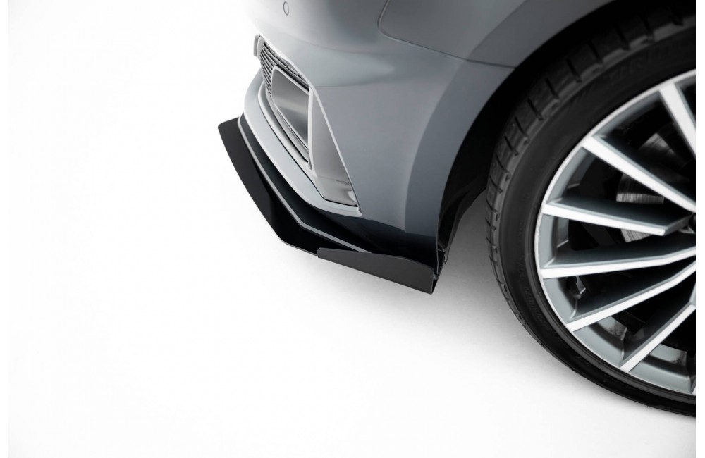 Street Pro Front Splitter + Flaps Audi A5 F5 Facelift - Black + Gloss Flaps