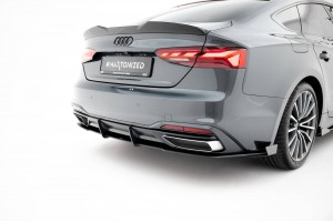 Street Pro Rear Diffuser + Flaps Audi A5 F5 Facelift - Black + Gloss Flaps