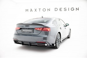Street Pro Rear Diffuser + Flaps Audi A5 F5 Facelift - Black + Gloss Flaps