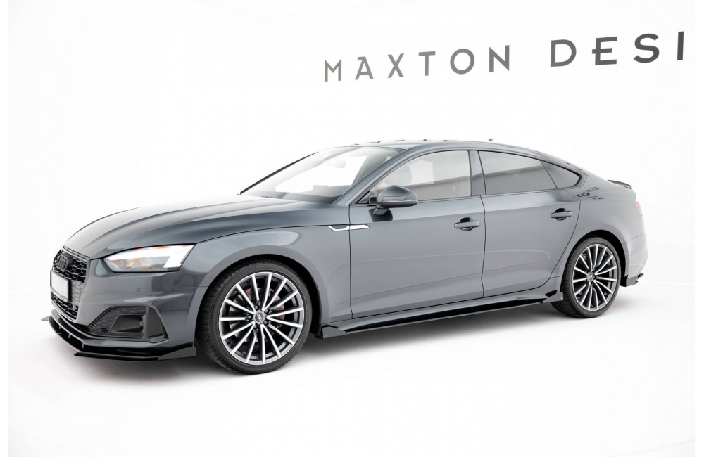 Street Pro Side Skirts Diffusers + Flaps Audi A5 Sportback F5 Facelift - Black + Gloss Flaps Street Pro Side Skirts Diffusers + Flaps Audi A5 Sportback F5 Facelift - Black + Gloss Flaps