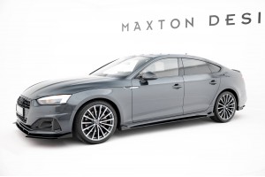 Street Pro Side Skirts Diffusers + Flaps Audi A5 Sportback F5 Facelift - Black + Gloss Flaps Street Pro Side Skirts Diffusers + Flaps Audi A5 Sportback F5 Facelift - Black + Gloss Flaps