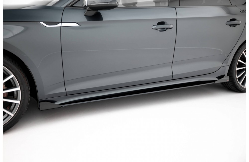 Street Pro Side Skirts Diffusers + Flaps Audi A5 Sportback F5 Facelift - Black + Gloss Flaps Street Pro Side Skirts Diffusers + Flaps Audi A5 Sportback F5 Facelift - Black + Gloss Flaps