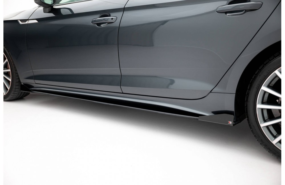 Street Pro Side Skirts Diffusers + Flaps Audi A5 Sportback F5 Facelift - Black + Gloss Flaps Street Pro Side Skirts Diffusers + Flaps Audi A5 Sportback F5 Facelift - Black + Gloss Flaps