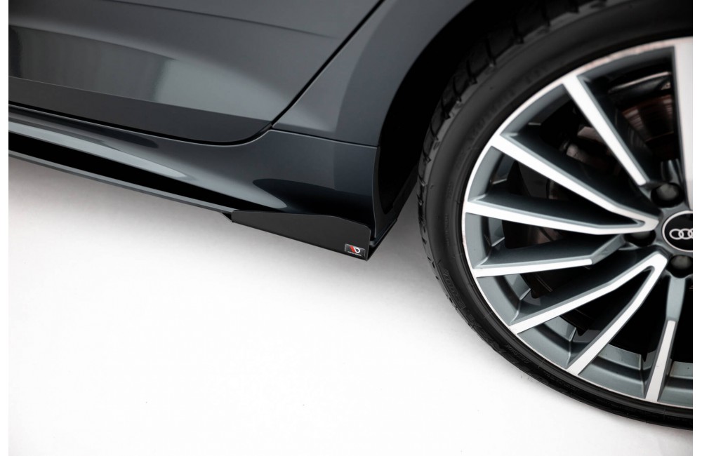 Street Pro Side Skirts Diffusers + Flaps Audi A5 Sportback F5 Facelift - Black + Gloss Flaps Street Pro Side Skirts Diffusers + Flaps Audi A5 Sportback F5 Facelift - Black + Gloss Flaps