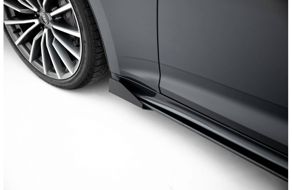 Street Pro Side Skirts Diffusers + Flaps Audi A5 Sportback F5 Facelift - Black + Gloss Flaps Street Pro Side Skirts Diffusers + Flaps Audi A5 Sportback F5 Facelift - Black + Gloss Flaps