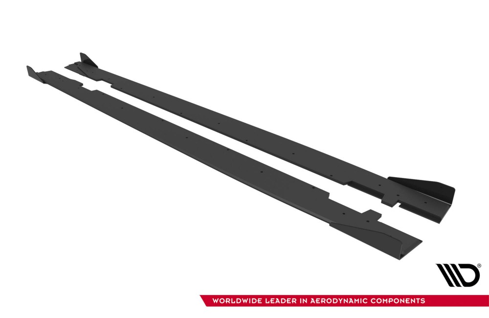 Street Pro Side Skirts Diffusers + Flaps Audi A5 Sportback F5 Facelift - Black + Gloss Flaps Street Pro Side Skirts Diffusers + Flaps Audi A5 Sportback F5 Facelift - Black + Gloss Flaps