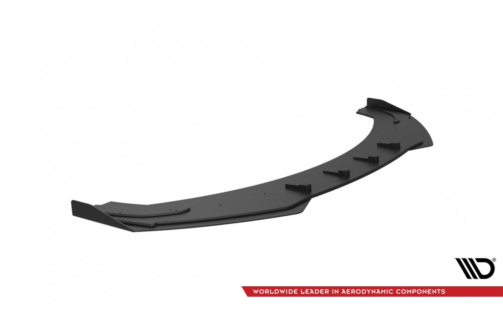 Street Pro Front Splitter + Flaps Audi A7 RS7 Look C7 - Black + Gloss Flaps