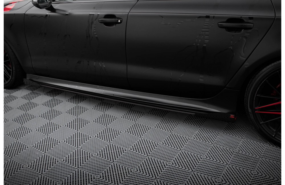 Street Pro Side Skirts Diffusers + Flaps Audi A7 RS7 Look C7 - Black + Gloss Flaps Street Pro Side Skirts Diffusers + Flaps Audi A7 RS7 Look C7 - Black + Gloss Flaps