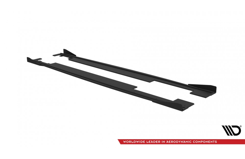 Street Pro Side Skirts Diffusers + Flaps Audi A7 RS7 Look C7 - Black + Gloss Flaps Street Pro Side Skirts Diffusers + Flaps Audi A7 RS7 Look C7 - Black + Gloss Flaps