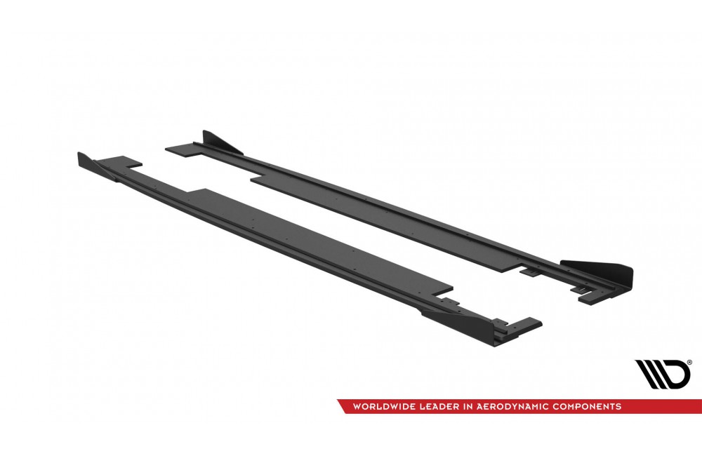 Street Pro Side Skirts Diffusers + Flaps Audi A7 RS7 Look C7 - Black + Gloss Flaps Street Pro Side Skirts Diffusers + Flaps Audi A7 RS7 Look C7 - Black + Gloss Flaps