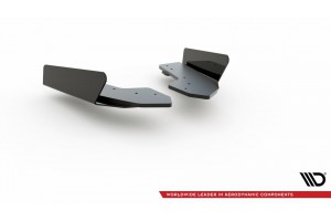 Street Pro Rear Side Splitters + Flaps Audi RS3 8V Sportback - Black + Gloss Flaps