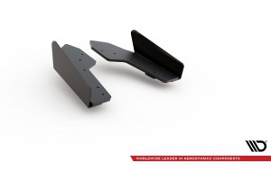 Street Pro Rear Side Splitters + Flaps Audi RS3 8V Sportback - Black + Gloss Flaps