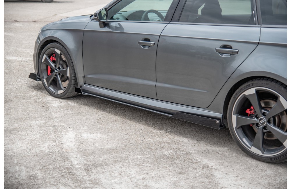 Street Pro Side Skirts Diffusers + Flaps Audi RS3 8V Sportback - Black + Gloss Flaps Street Pro Side Skirts Diffusers + Flaps Audi RS3 8V Sportback - Black + Gloss Flaps