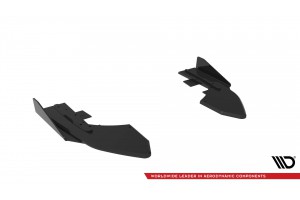 Street Pro Rear Side Splitters + Flaps Audi RS3 Sedan 8V Facelift - Black + Gloss Flaps