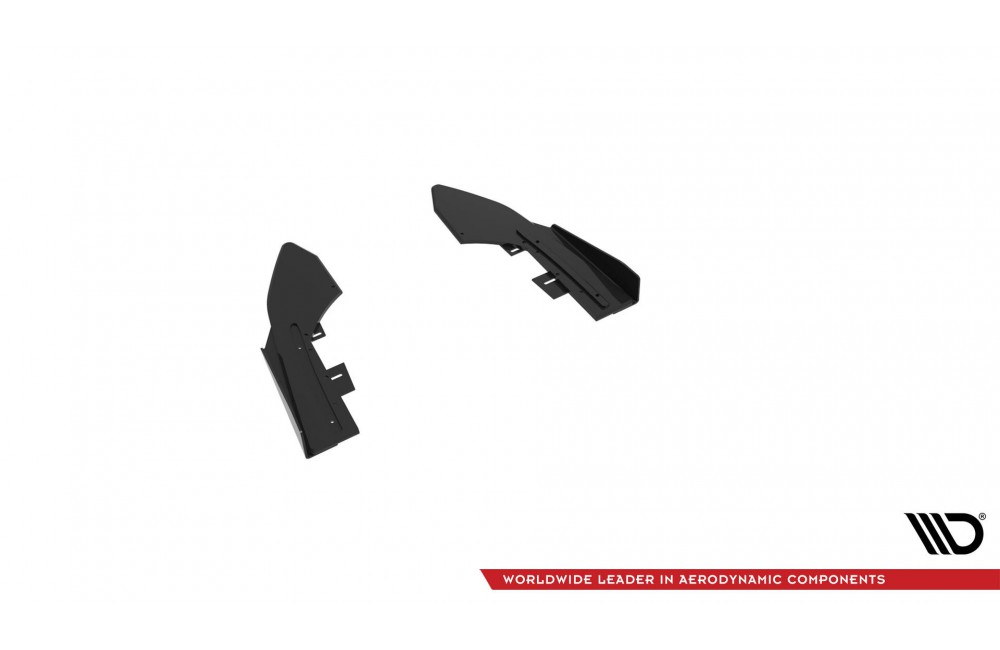 Street Pro Rear Side Splitters + Flaps Audi RS3 Sedan 8V Facelift - Black + Gloss Flaps