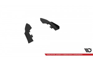 Street Pro Rear Side Splitters + Flaps Audi RS3 Sedan 8V Facelift - Black + Gloss Flaps
