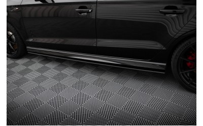 Street Pro Side Skirts Diffusers Audi RS3 Sedan 8V Facelift - Black
